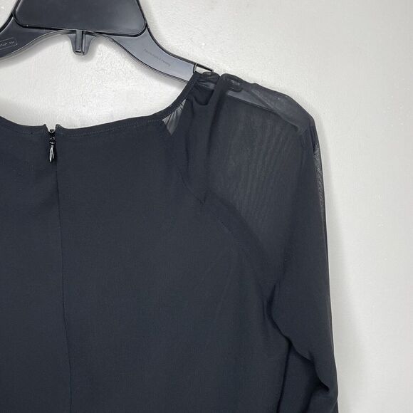 HALLHUBER DONNA Dress Womens 6 Sheer Overlay Floral-Applique Sequin A-Line EU:36 - Picture 6 of 9